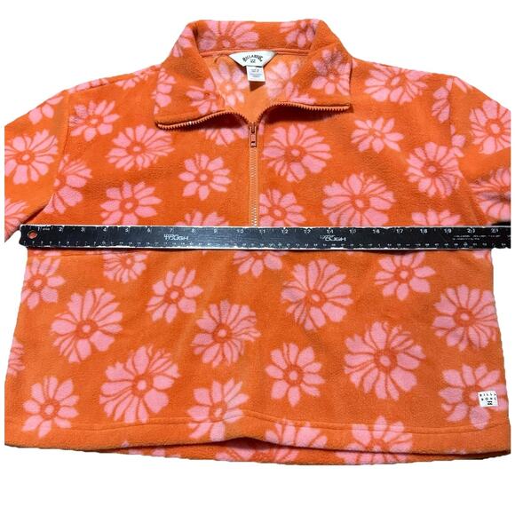 Billabong Fleece Casual Fling Cropped 1/2 Zip Jacket Orange Pink XS - Picture 6 of 8